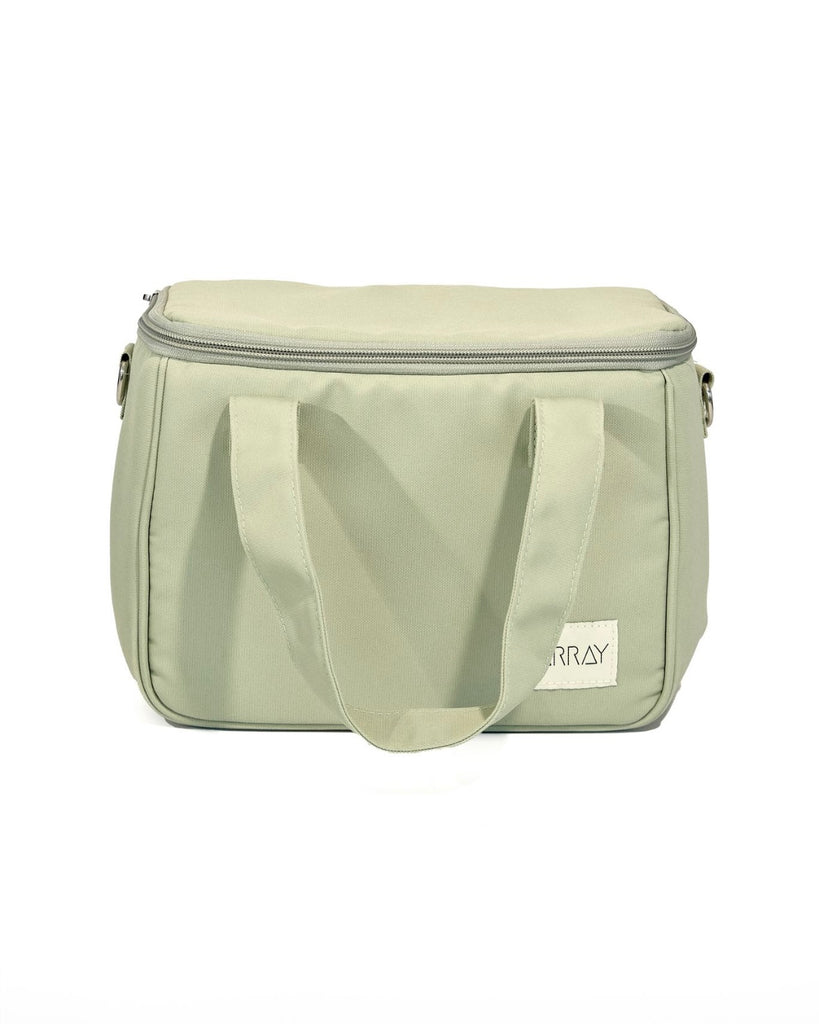 Cooler bag in stylish tote design, with pockets.