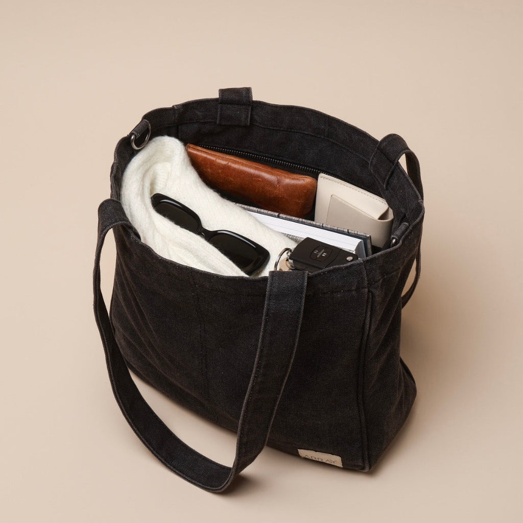Midi Pocket Tote - WASHED BLACK – Array