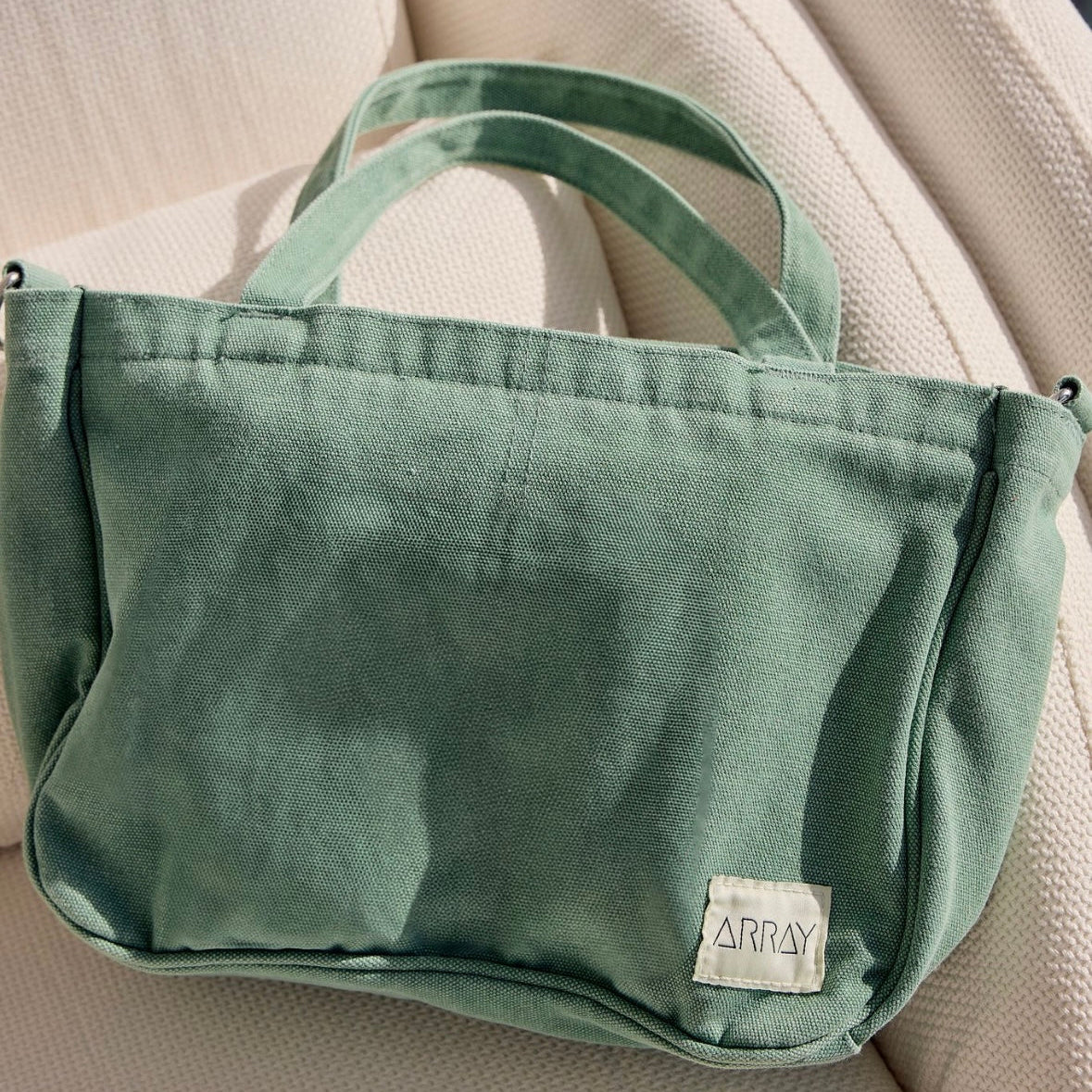 Array Bags Mini Pocket Tote - SEA GREEN CANVAS – Array