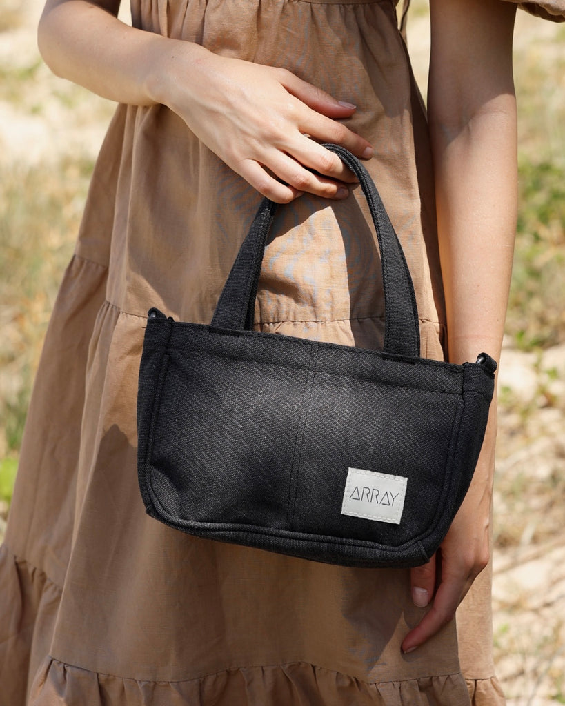 Small version of the bestselling totes, with six pockets.